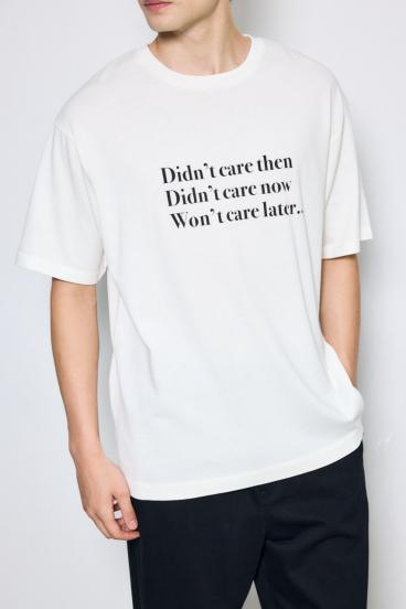 引き揃え天竺Didn't care Tシャツ 詳細画像