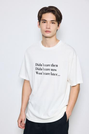 引き揃え天竺Didn't care Tシャツ 詳細画像