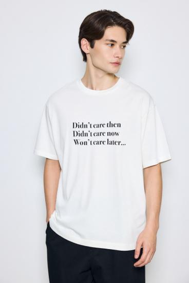 引き揃え天竺Didn't care Tシャツ 詳細画像