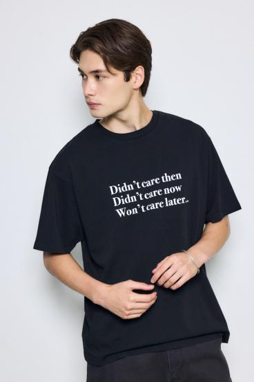 引き揃え天竺Didn't care Tシャツ 詳細画像