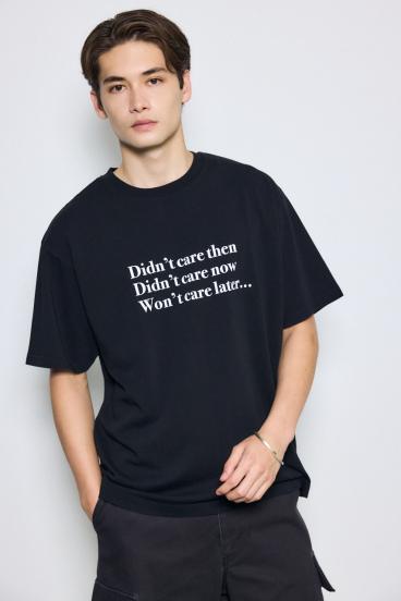 引き揃え天竺Didn't care Tシャツ 詳細画像