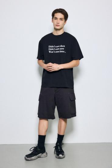 引き揃え天竺Didn't care Tシャツ 詳細画像