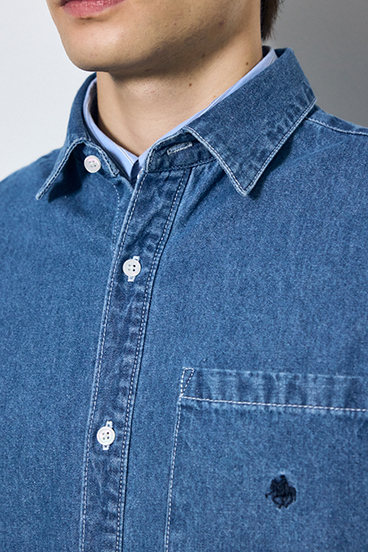 <先行予約>【POLO BCS&times;AZUL】デニム長袖シャツ 詳細画像