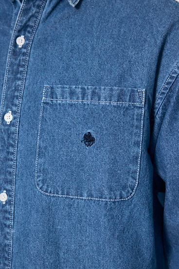 <先行予約>【POLO BCS&times;AZUL】デニム長袖シャツ 詳細画像