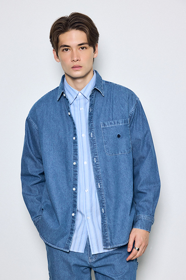 <先行予約>【POLO BCS×AZUL】デニム長袖シャツ