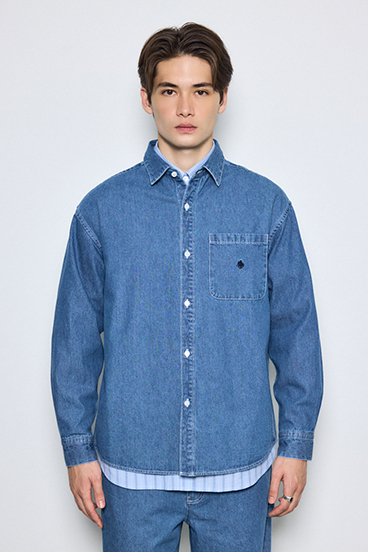 <先行予約>【POLO BCS&times;AZUL】デニム長袖シャツ 詳細画像