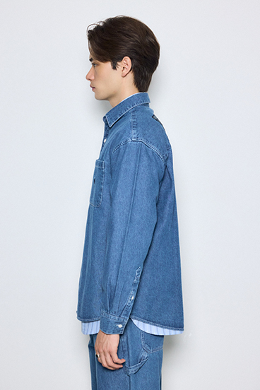 <先行予約>【POLO BCS&times;AZUL】デニム長袖シャツ 詳細画像