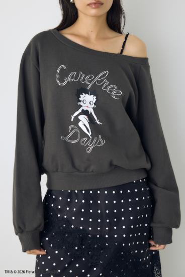 【Betty Boop&trade;&times;AZUL】ワンショルスウェット 詳細画像