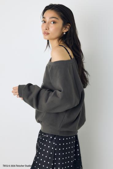 【Betty Boop&trade;&times;AZUL】ワンショルスウェット 詳細画像