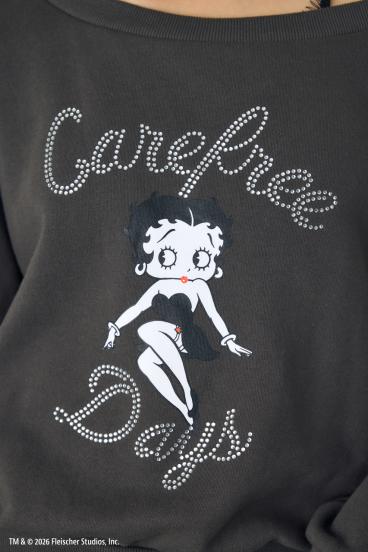 【Betty Boop&trade;&times;AZUL】ワンショルスウェット 詳細画像
