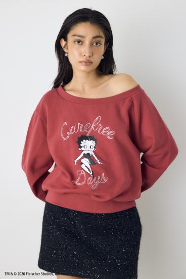 【Betty Boop&trade;×AZUL】ワンショルスウェット