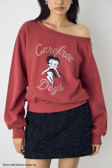 【Betty Boop&trade;&times;AZUL】ワンショルスウェット 詳細画像