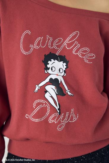 【Betty Boop&trade;&times;AZUL】ワンショルスウェット 詳細画像