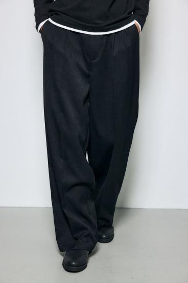 ウールライクツータックワイドパンツ