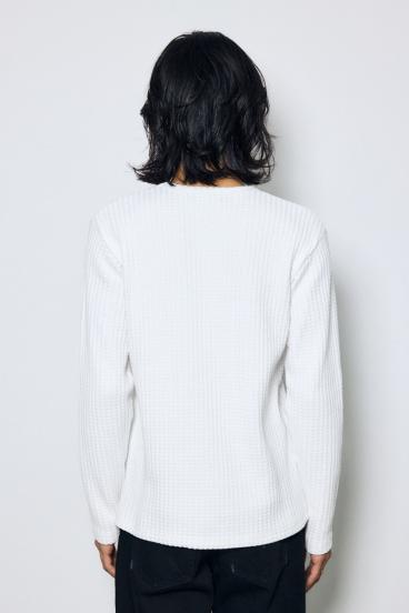 ヘビーワッフルVネックトップス 詳細画像