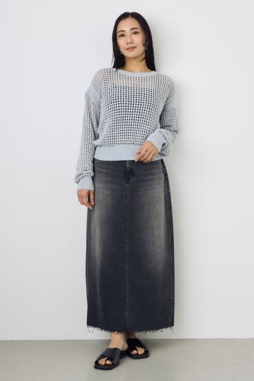 デニムロングスカート 詳細画像