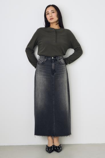 デニムロングスカート 詳細画像