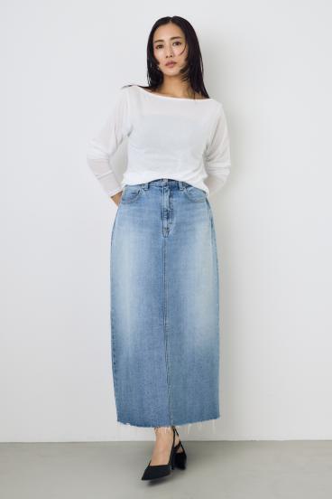 デニムロングスカート 詳細画像