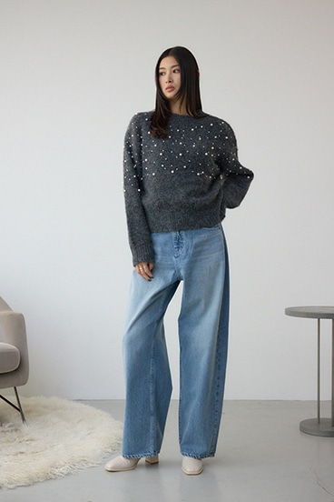 L/B ライトオンスカーブデニム ショート丈 詳細画像