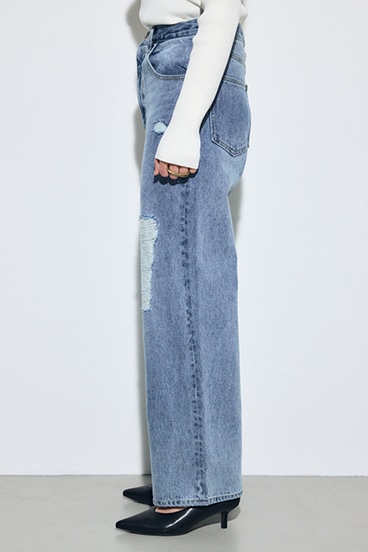 AZUL DENIM レースワイドデニム