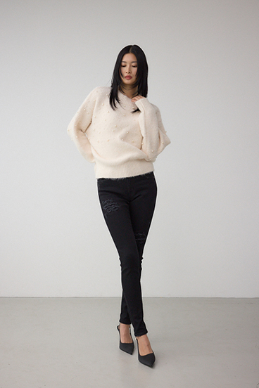 AZUL DENIM リペアスキニーデニム 詳細画像