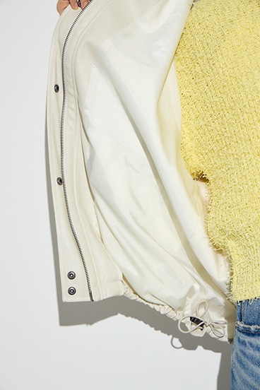 フェイクレザーミドルブルゾン 詳細画像