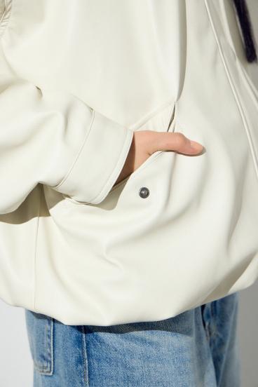 フェイクレザーミドルブルゾン 詳細画像