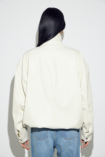 フェイクレザーミドルブルゾン 詳細画像