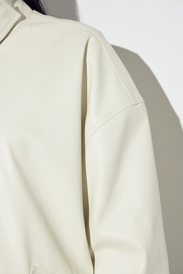 フェイクレザーミドルブルゾン 詳細画像