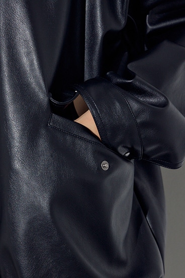 フェイクレザーミドルブルゾン 詳細画像