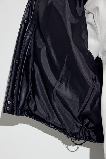 フェイクレザーミドルブルゾン 詳細画像