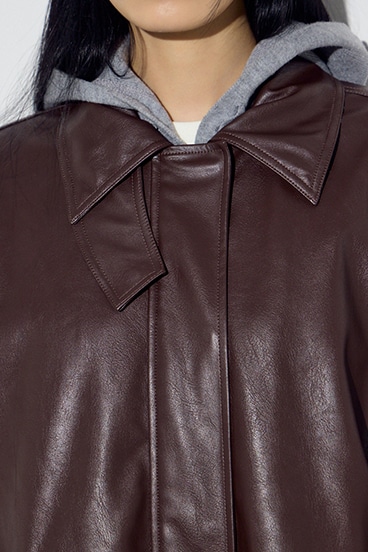 フェイクレザーミドルブルゾン 詳細画像