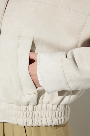 フェイクスエードショートブルゾン 詳細画像