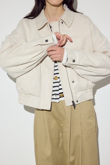 フェイクスエードショートブルゾン