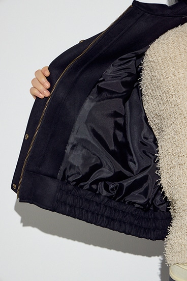 フェイクスエードショートブルゾン 詳細画像