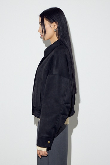 フェイクスエードショートブルゾン 詳細画像