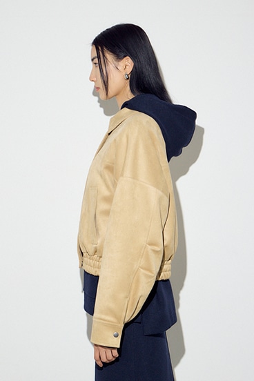 フェイクスエードショートブルゾン 詳細画像