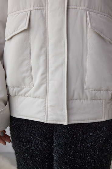 襟リブ中綿ポケットブルゾン 詳細画像