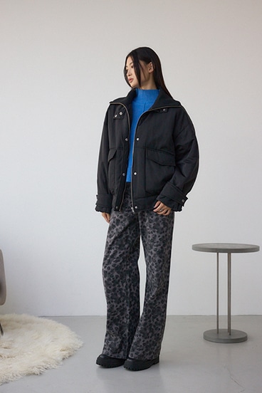 襟リブ中綿ポケットブルゾン 詳細画像