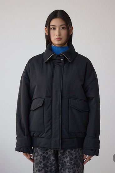 襟リブ中綿ポケットブルゾン 詳細画像
