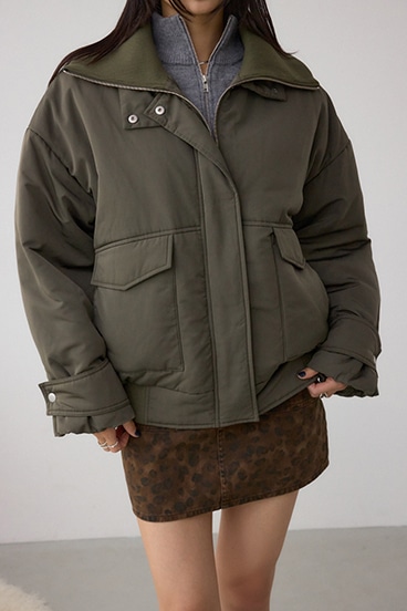 襟リブ中綿ポケットブルゾン