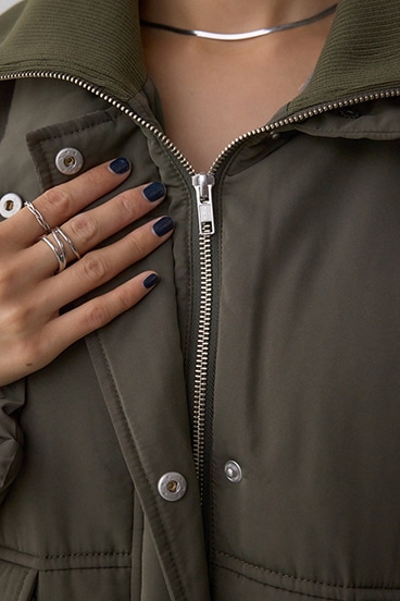 襟リブ中綿ポケットブルゾン 詳細画像