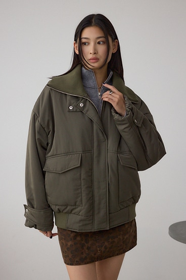 襟リブ中綿ポケットブルゾン 詳細画像