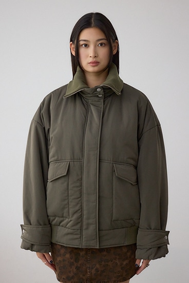 襟リブ中綿ポケットブルゾン 詳細画像