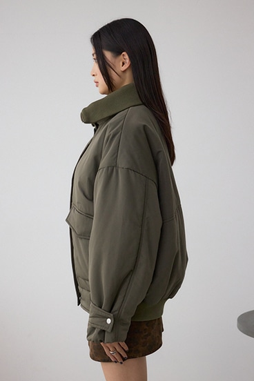 襟リブ中綿ポケットブルゾン 詳細画像