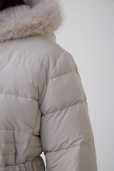 VENUS フードファーベルト付ミドルダウンコート 詳細画像