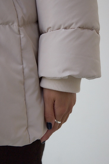 VENUS フードファーベルト付ミドルダウンコート 詳細画像