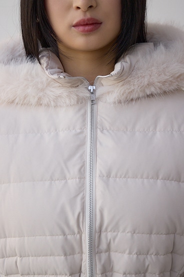 VENUS フードファーベルト付ミドルダウンコート 詳細画像