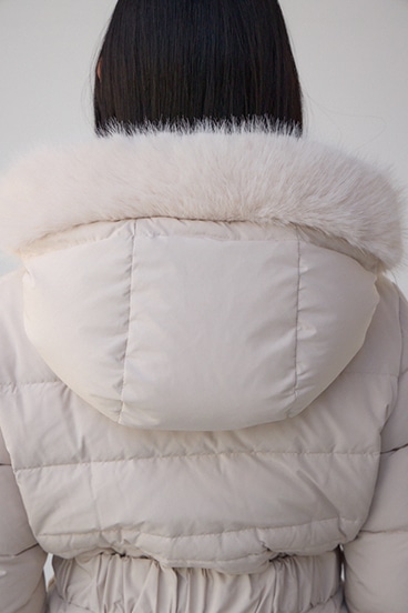 VENUS フードファーベルト付ミドルダウンコート 詳細画像