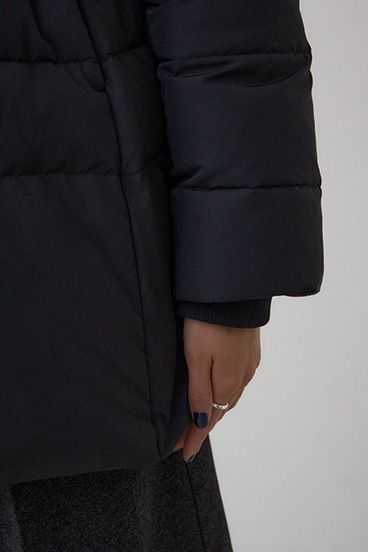 VENUS フードファーベルト付ミドルダウンコート 詳細画像